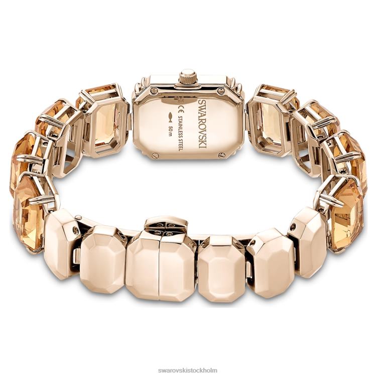 Swarovski Kolla på P28L1141 Tillbehör oktagonslipat armband, brunt, champagneguldfärgad finish