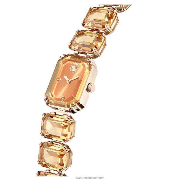 Swarovski Kolla på P28L1141 Tillbehör oktagonslipat armband, brunt, champagneguldfärgad finish