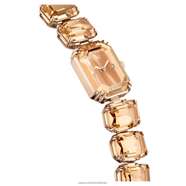 Swarovski Kolla på P28L1141 Tillbehör oktagonslipat armband, brunt, champagneguldfärgad finish