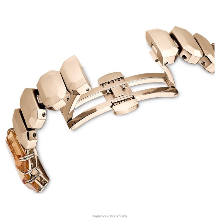 Swarovski Kolla på P28L1141 Tillbehör oktagonslipat armband, brunt, champagneguldfärgad finish