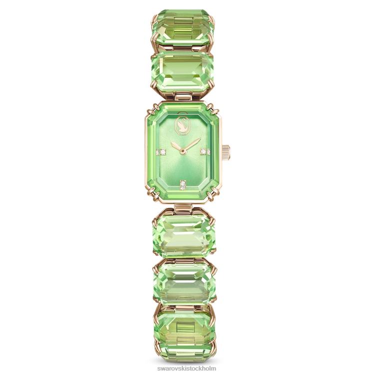 Swarovski Kolla på P28L1142 Tillbehör oktagonslipat armband, grönt, champagneguldfärgad finish