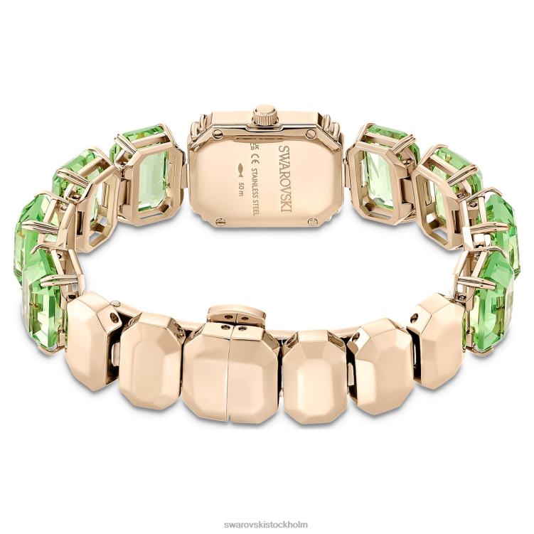 Swarovski Kolla på P28L1142 Tillbehör oktagonslipat armband, grönt, champagneguldfärgad finish