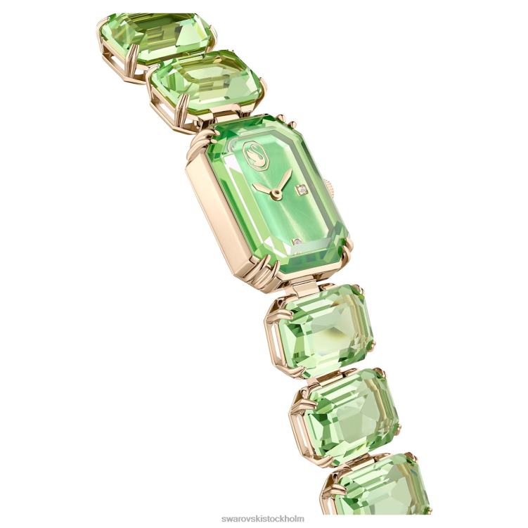 Swarovski Kolla på P28L1142 Tillbehör oktagonslipat armband, grönt, champagneguldfärgad finish