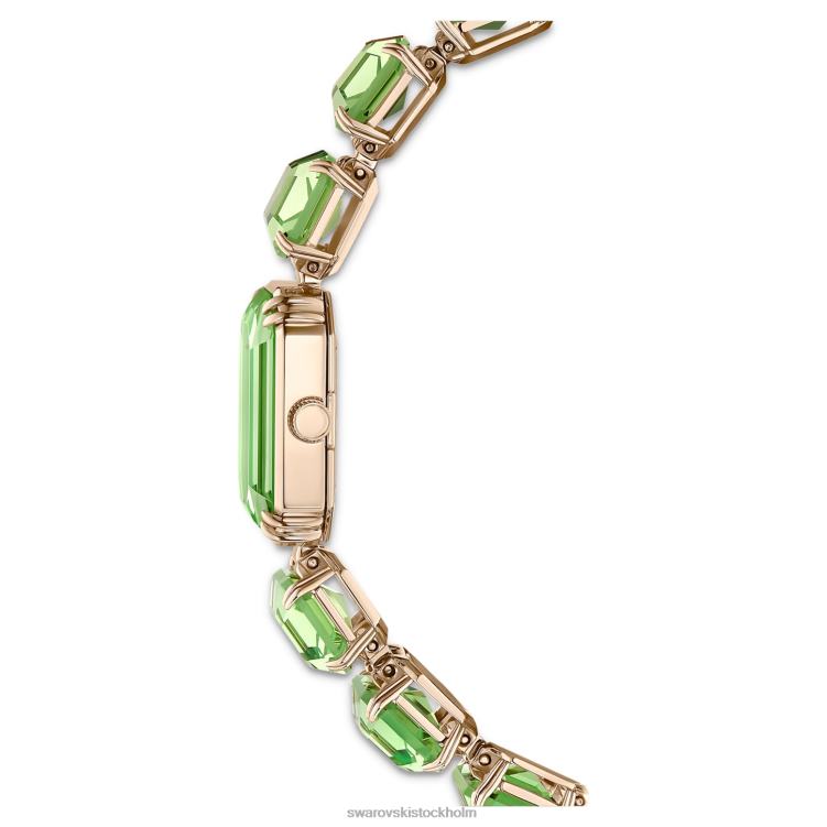 Swarovski Kolla på P28L1142 Tillbehör oktagonslipat armband, grönt, champagneguldfärgad finish