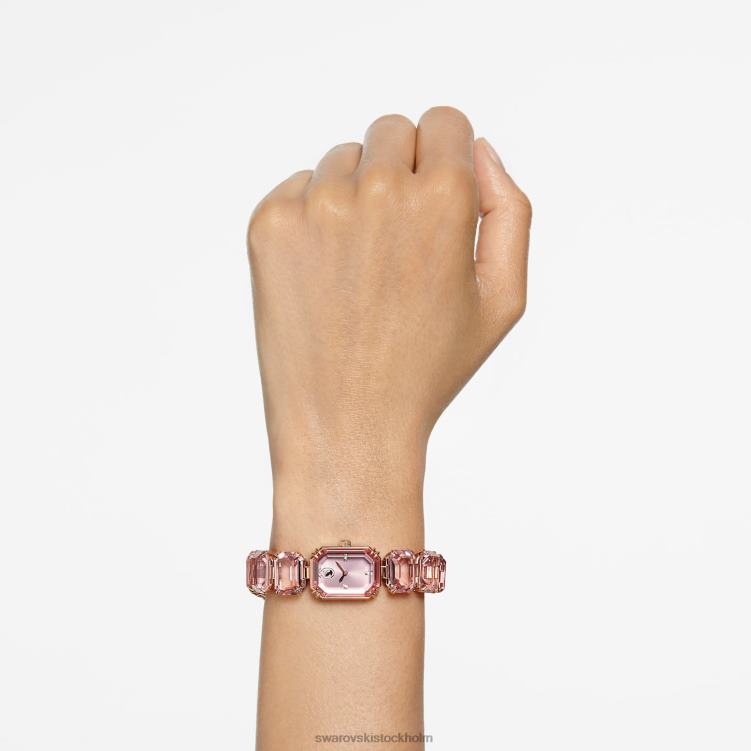 Swarovski Kolla på P28L1200 Tillbehör oktagonslipat armband, rosa, roséguldfärgad finish