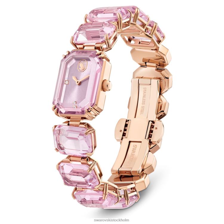 Swarovski Kolla på P28L1200 Tillbehör oktagonslipat armband, rosa, roséguldfärgad finish
