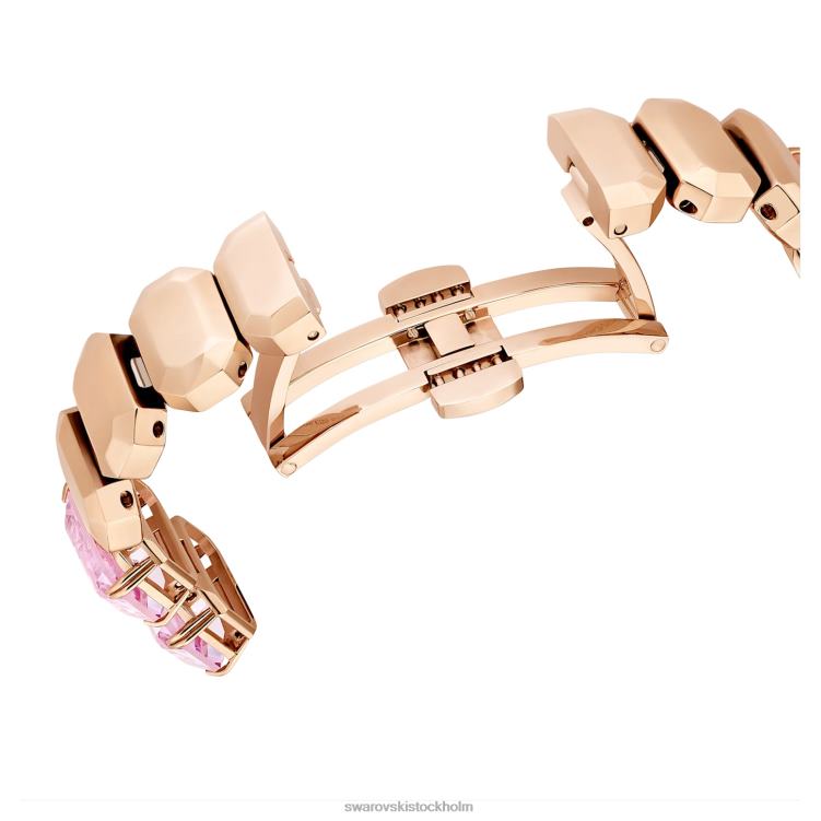 Swarovski Kolla på P28L1200 Tillbehör oktagonslipat armband, rosa, roséguldfärgad finish