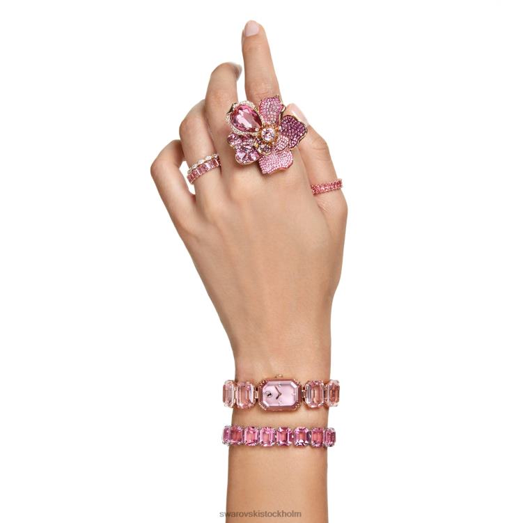 Swarovski Kolla på P28L1200 Tillbehör oktagonslipat armband, rosa, roséguldfärgad finish