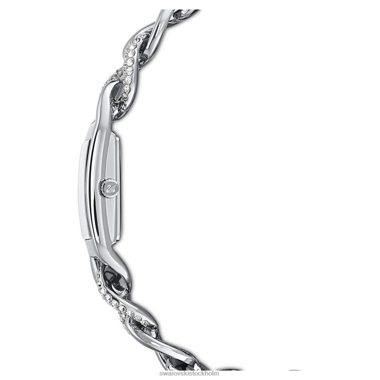 Swarovski cocktailklocka P28L1231 Tillbehör schweizisk tillverkad, pave, metallarmband, silverton, rostfritt stål