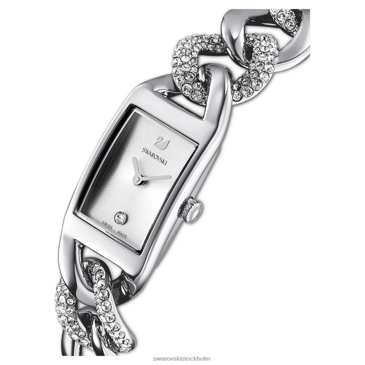 Swarovski cocktailklocka P28L1231 Tillbehör schweizisk tillverkad, pave, metallarmband, silverton, rostfritt stål