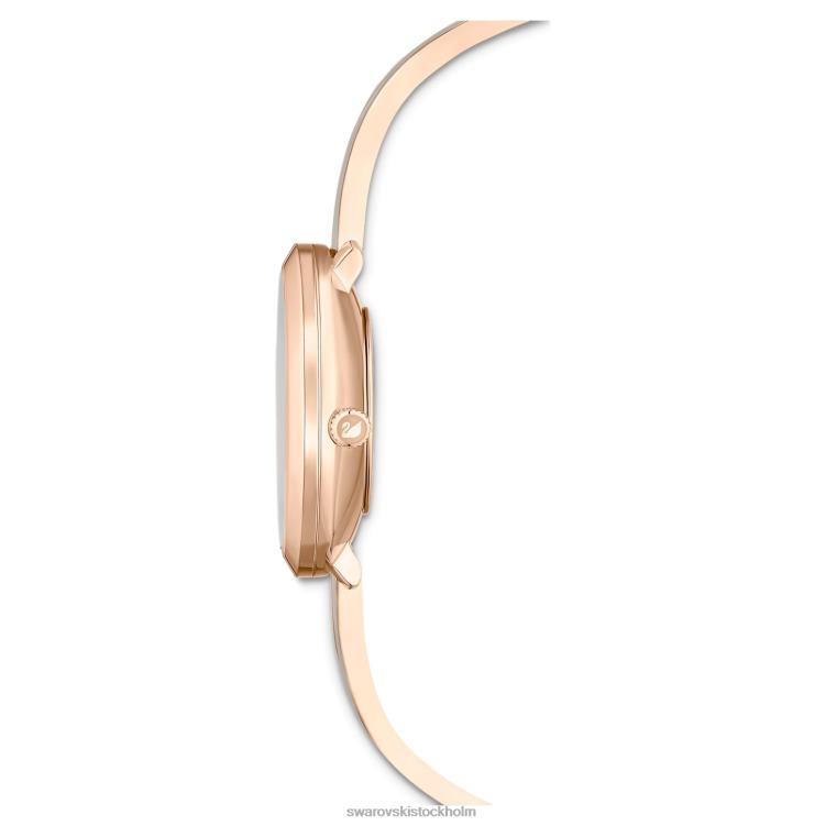 Swarovski crystalline delight klocka P28L1174 Tillbehör schweizisk tillverkad, metallarmband, grå, roséguldfärgad finish