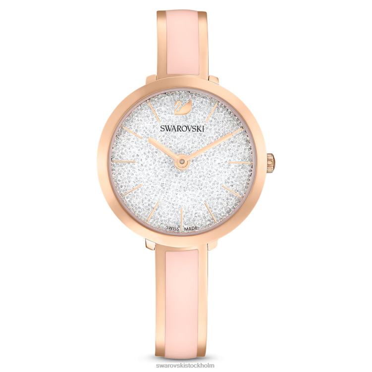 Swarovski crystalline delight klocka P28L1189 Tillbehör schweizisk tillverkad, metallarmband, rosa, roséguldfärgad finish