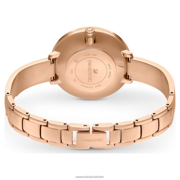 Swarovski crystalline delight klocka P28L1189 Tillbehör schweizisk tillverkad, metallarmband, rosa, roséguldfärgad finish