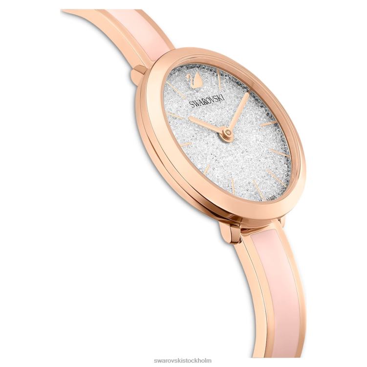 Swarovski crystalline delight klocka P28L1189 Tillbehör schweizisk tillverkad, metallarmband, rosa, roséguldfärgad finish