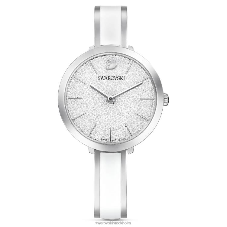 Swarovski crystalline delight klocka P28L1228 Tillbehör schweizisk tillverkad, metallarmband, vit, rostfritt stål
