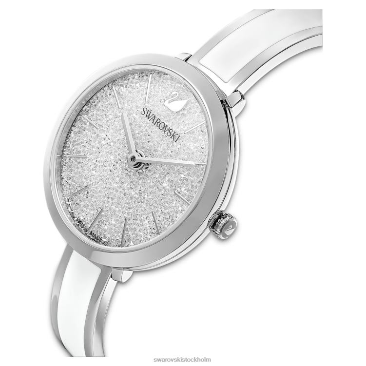 Swarovski crystalline delight klocka P28L1228 Tillbehör schweizisk tillverkad, metallarmband, vit, rostfritt stål