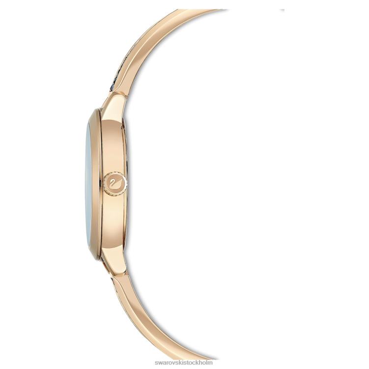 Swarovski kosmisk rockklocka P28L1139 Tillbehör schweizisk tillverkad, metallarmband, grå, champagneguldfärgad finish