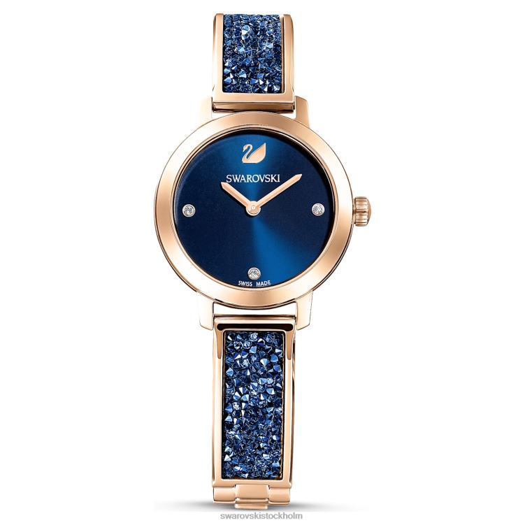 Swarovski kosmisk rockklocka P28L1154 Tillbehör schweizisk tillverkad, metallarmband, blå, roséguldfärgad finish