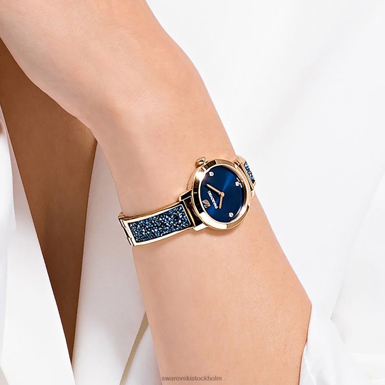Swarovski kosmisk rockklocka P28L1154 Tillbehör schweizisk tillverkad, metallarmband, blå, roséguldfärgad finish