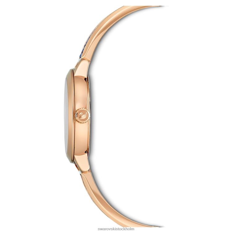 Swarovski kosmisk rockklocka P28L1154 Tillbehör schweizisk tillverkad, metallarmband, blå, roséguldfärgad finish