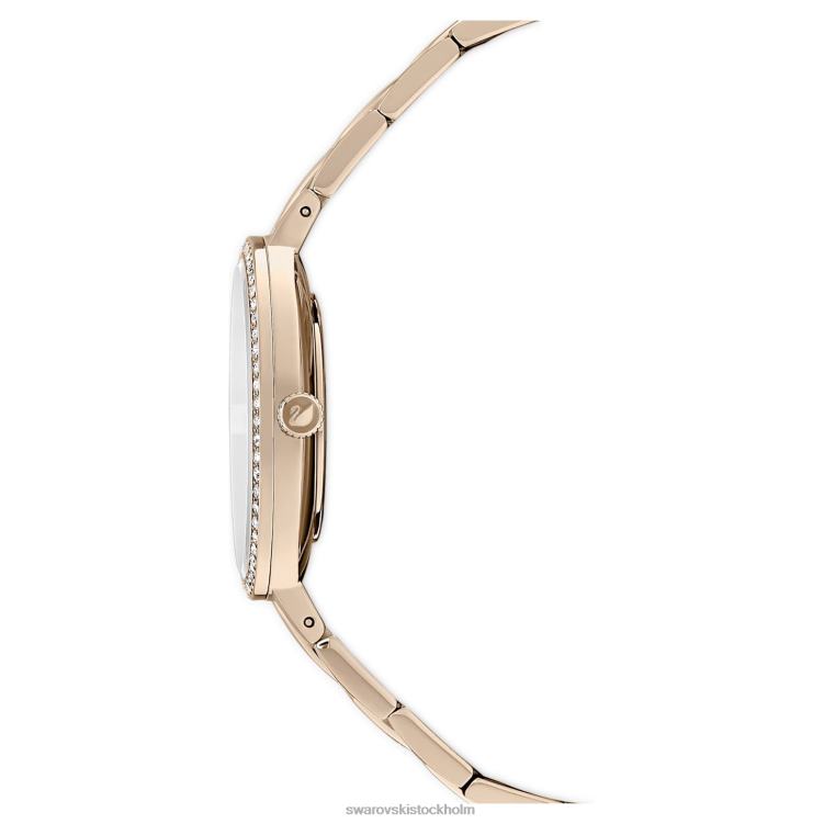 Swarovski kosmopolitisk klocka P28L1140 Tillbehör schweizisk tillverkad, metallarmband, guldton, champagneguldfärgad finish