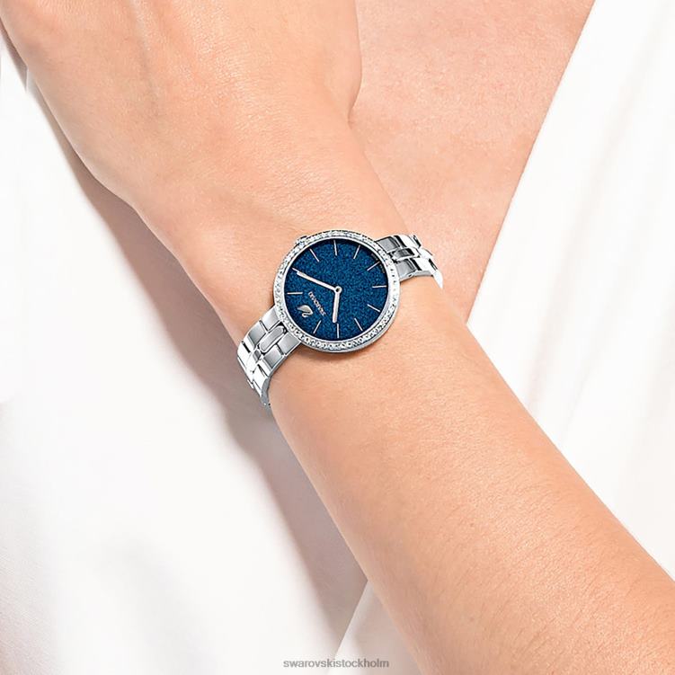 Swarovski kosmopolitisk klocka P28L1233 Tillbehör schweizisk tillverkad, metallarmband, blå, rostfritt stål