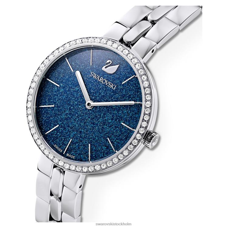 Swarovski kosmopolitisk klocka P28L1233 Tillbehör schweizisk tillverkad, metallarmband, blå, rostfritt stål