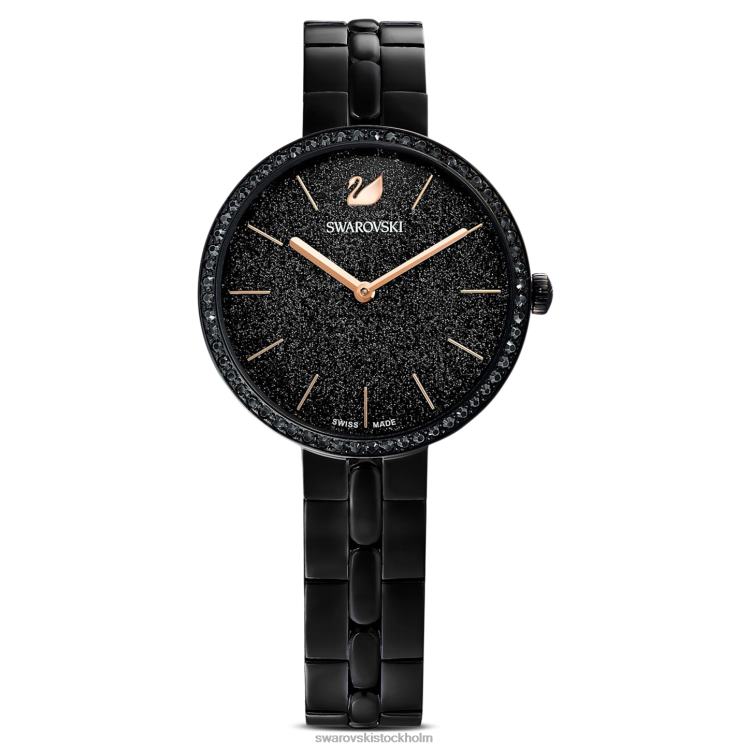 Swarovski kosmopolitisk klocka P28L1234 Tillbehör schweizisk tillverkad, metallarmband, svart, svart finish