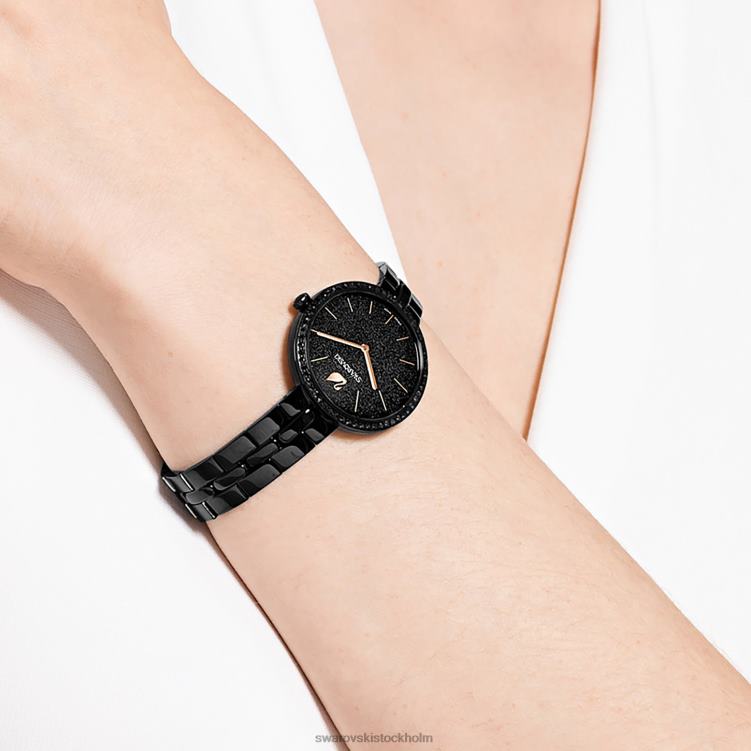 Swarovski kosmopolitisk klocka P28L1234 Tillbehör schweizisk tillverkad, metallarmband, svart, svart finish