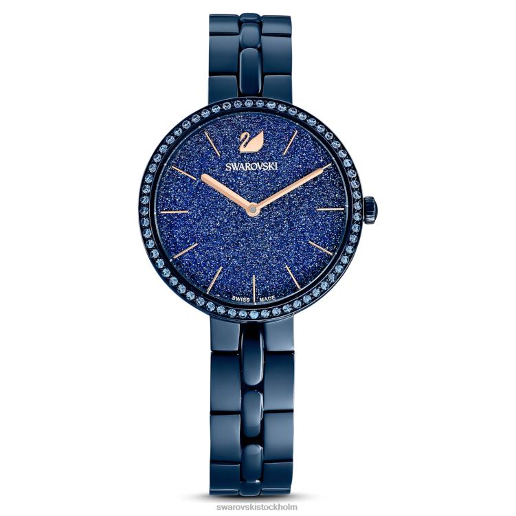 Swarovski kosmopolitisk klocka P28L1237 Tillbehör schweizisk tillverkad, metallarmband, blå, blå finish