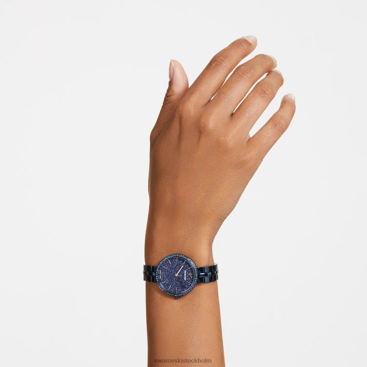 Swarovski kosmopolitisk klocka P28L1237 Tillbehör schweizisk tillverkad, metallarmband, blå, blå finish