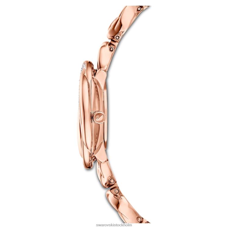 Swarovski kristallblommaklocka P28L1187 Tillbehör schweizisk tillverkad, metallarmband, roséguldton, roséguldfärgad finish