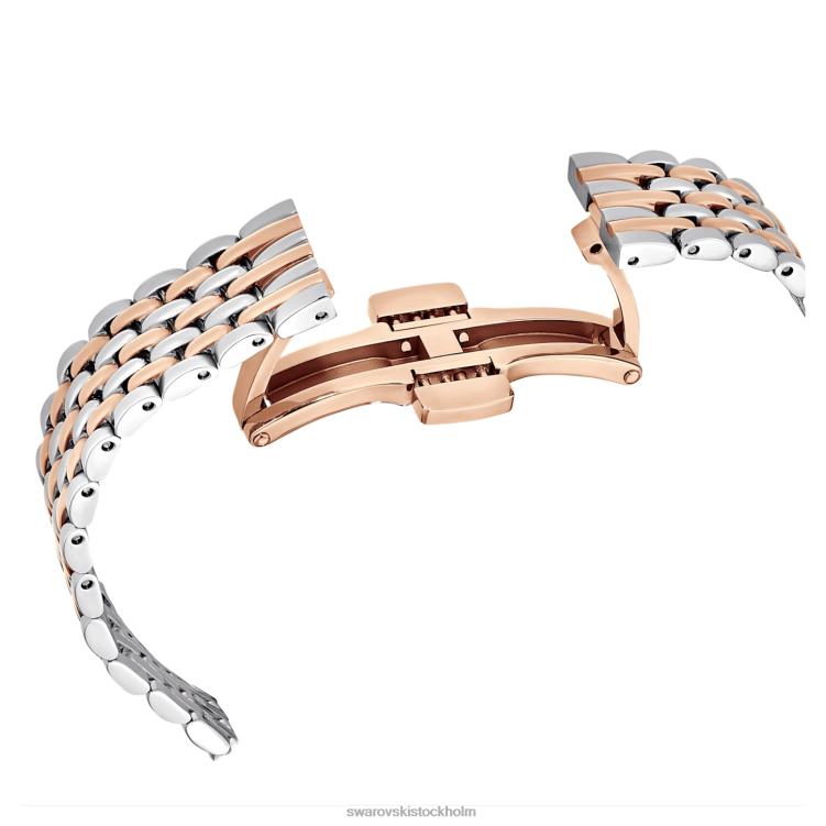 Swarovski kristallin aura klocka P28L1167 Tillbehör schweizisk tillverkad, metallarmband, roséguld, blandad metallfinish