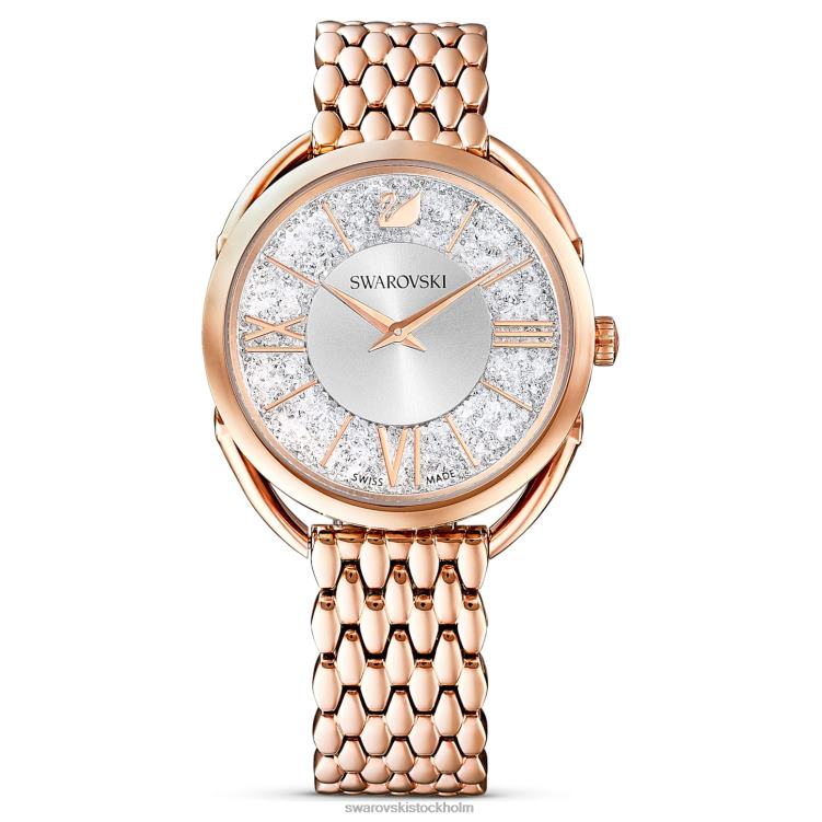 Swarovski kristallin glam klocka P28L1194 Tillbehör schweizisk tillverkad, metallarmband, roséguldton, roséguldfärgad finish