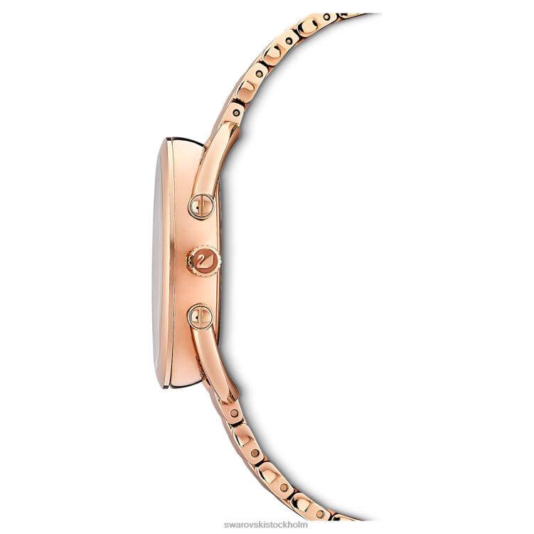 Swarovski kristallin glam klocka P28L1194 Tillbehör schweizisk tillverkad, metallarmband, roséguldton, roséguldfärgad finish