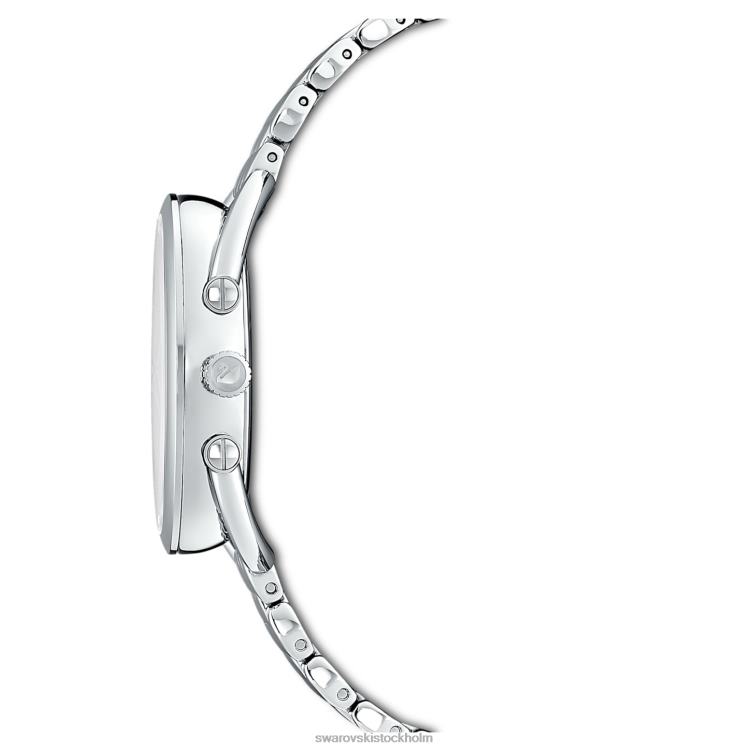 Swarovski kristallin glam klocka P28L1245 Tillbehör schweizisk tillverkad, metallarmband, silverton, rostfritt stål
