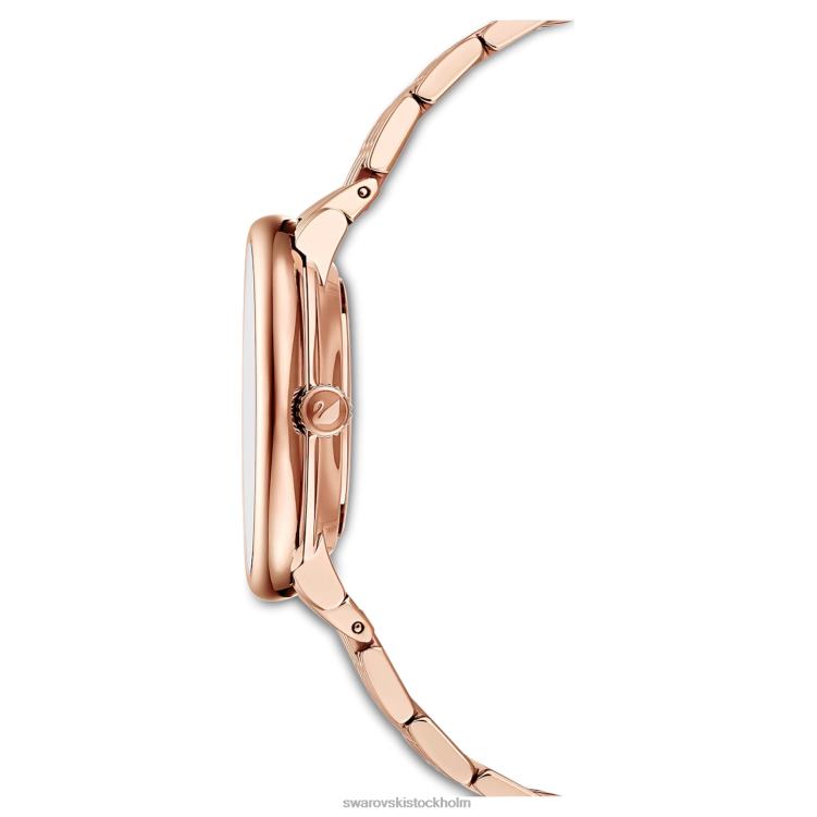 Swarovski kristallint chic klocka P28L1186 Tillbehör schweizisk tillverkad, metallarmband, svart, roséguldfärgad finish
