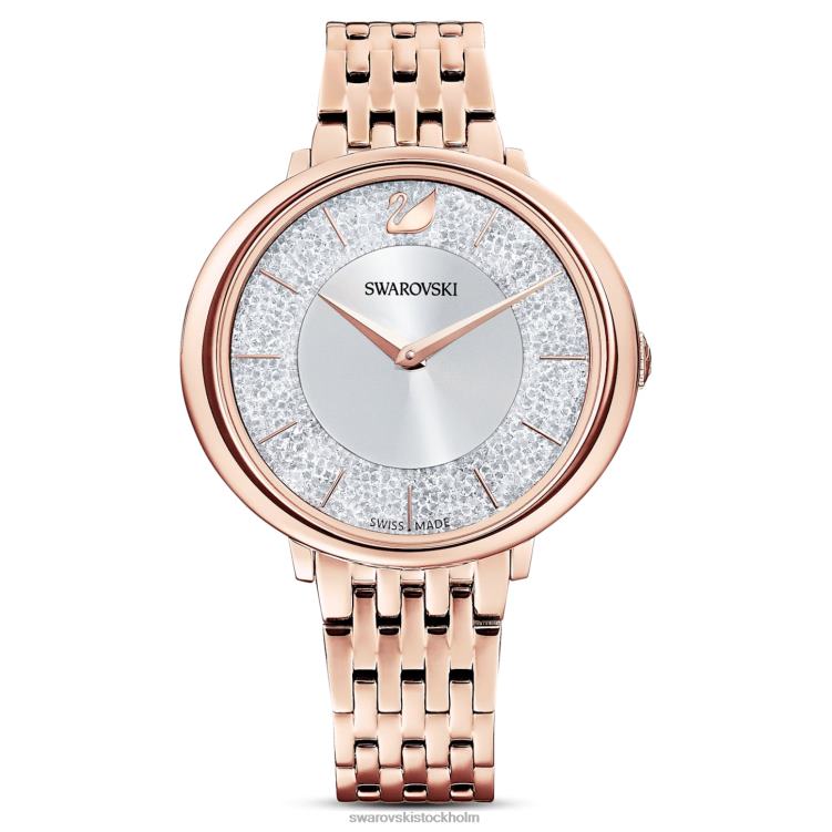 Swarovski kristallint chic klocka P28L1199 Tillbehör schweizisk tillverkad, metallarmband, roséguldton, roséguldfärgad finish