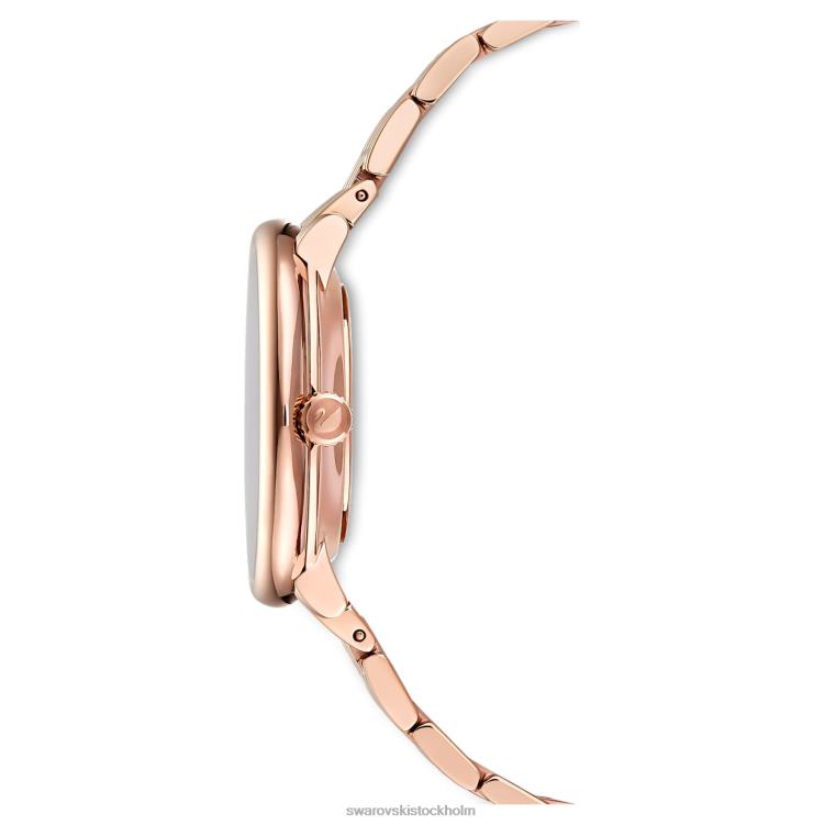 Swarovski kristallint chic klocka P28L1199 Tillbehör schweizisk tillverkad, metallarmband, roséguldton, roséguldfärgad finish