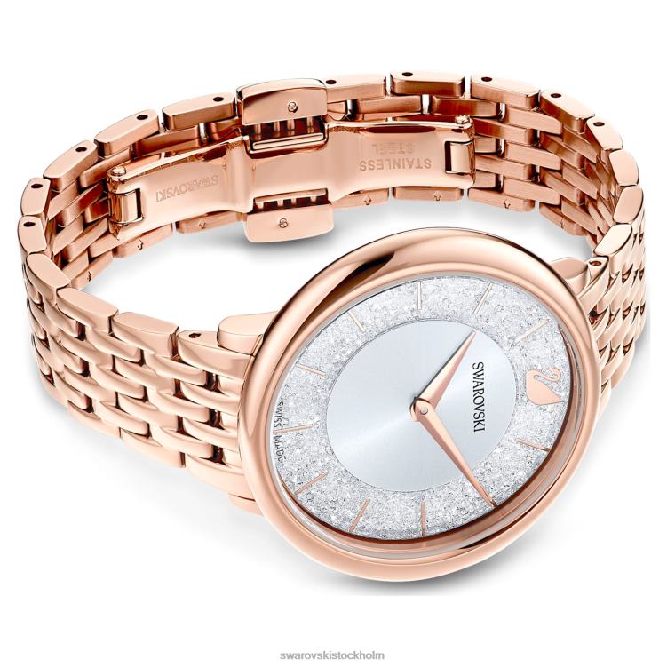 Swarovski kristallint chic klocka P28L1199 Tillbehör schweizisk tillverkad, metallarmband, roséguldton, roséguldfärgad finish
