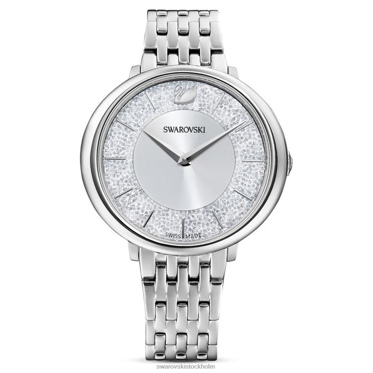 Swarovski kristallint chic klocka P28L1244 Tillbehör schweizisk tillverkad, metallarmband, silverton, rostfritt stål