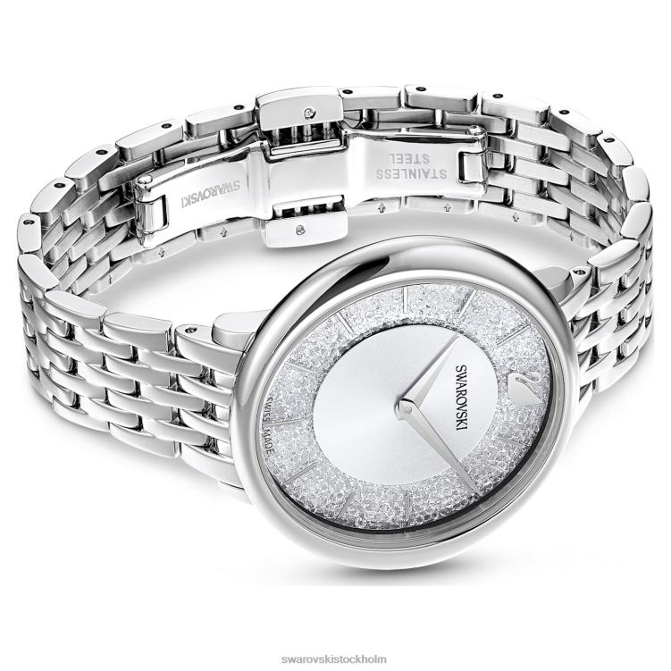 Swarovski kristallint chic klocka P28L1244 Tillbehör schweizisk tillverkad, metallarmband, silverton, rostfritt stål