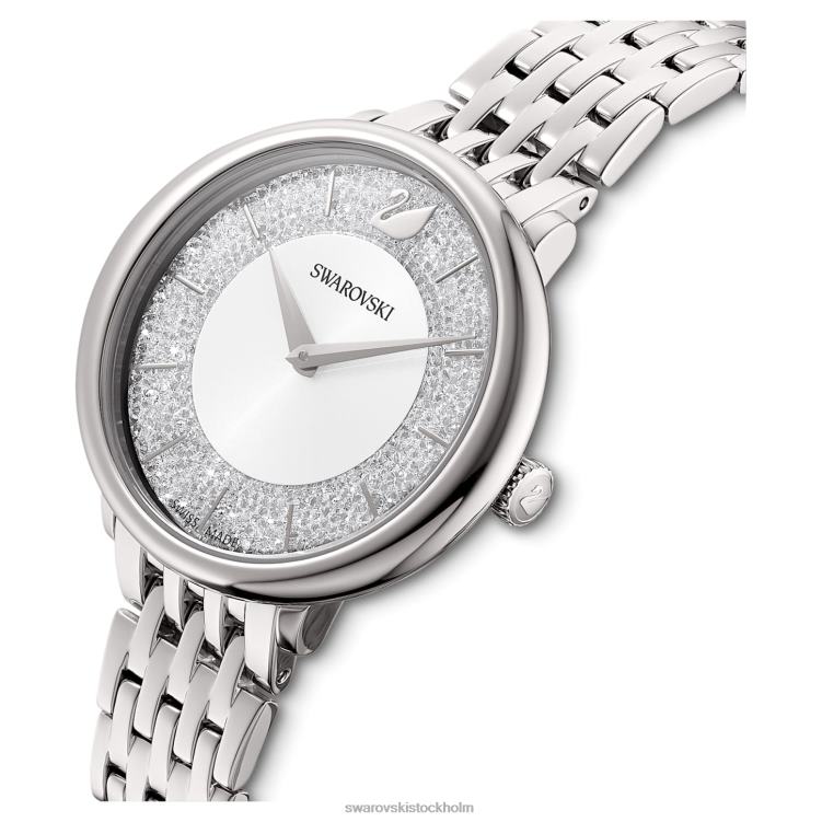 Swarovski kristallint chic klocka P28L1244 Tillbehör schweizisk tillverkad, metallarmband, silverton, rostfritt stål