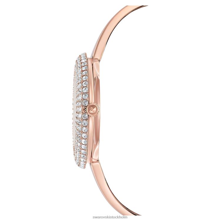 Swarovski kristallrosa klocka P28L1165 Tillbehör schweizisk tillverkad, metallarmband, roséguldton, roséguldfärgad finish