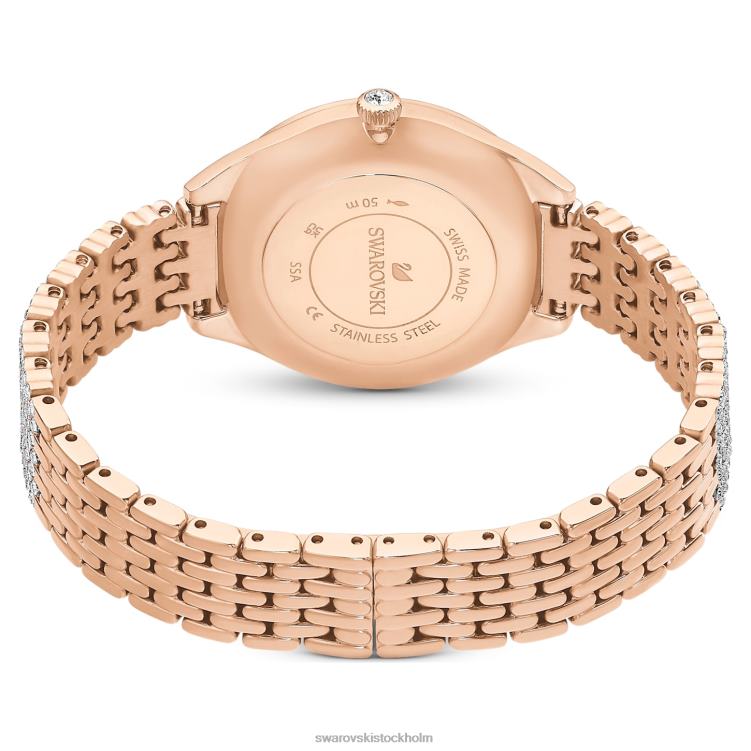 Swarovski locka klocka P28L1161 Tillbehör schweizisk tillverkad, full pave, metallarmband, roséguldton, roséguldfärgad finish