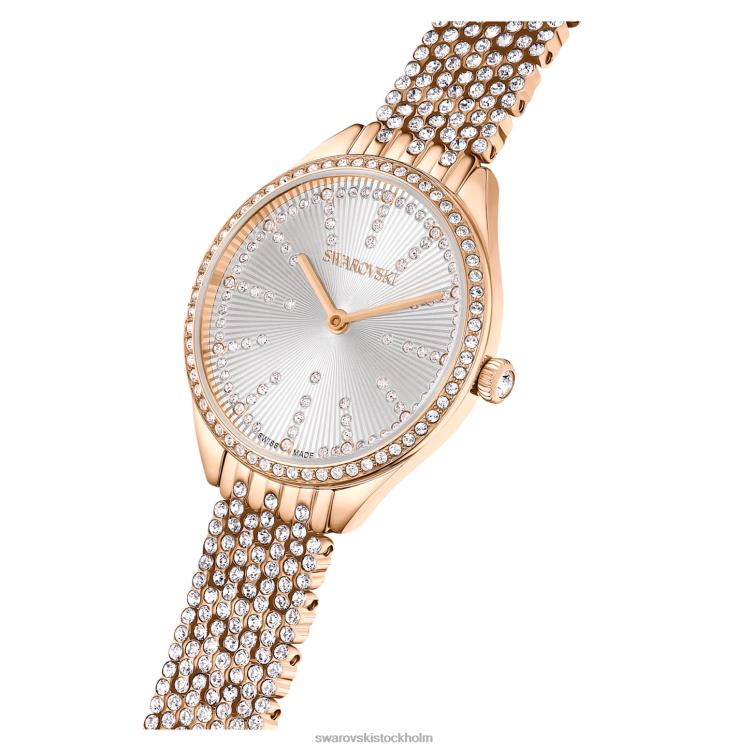 Swarovski locka klocka P28L1161 Tillbehör schweizisk tillverkad, full pave, metallarmband, roséguldton, roséguldfärgad finish