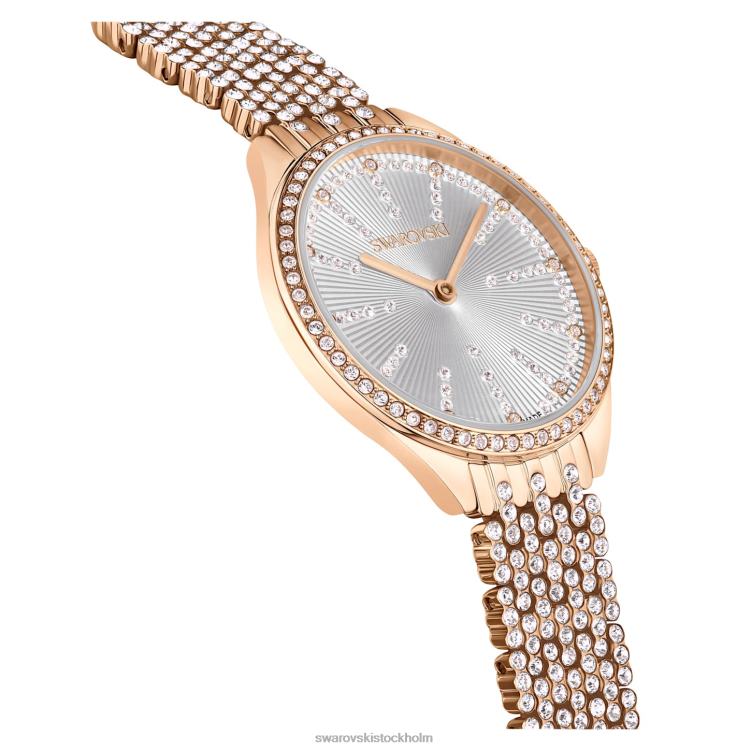 Swarovski locka klocka P28L1161 Tillbehör schweizisk tillverkad, full pave, metallarmband, roséguldton, roséguldfärgad finish