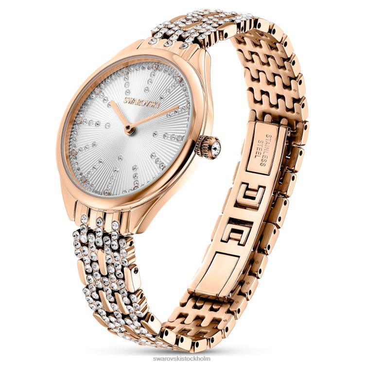 Swarovski locka klocka P28L1169 Tillbehör schweizisk tillverkad, pave, metallarmband, roséguldton, roséguldfärgad finish