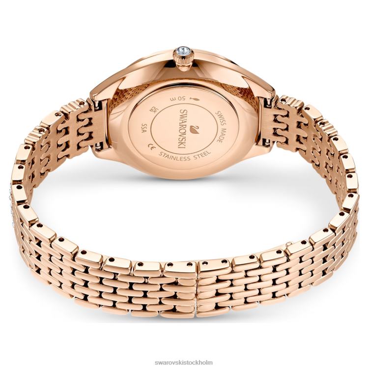 Swarovski locka klocka P28L1169 Tillbehör schweizisk tillverkad, pave, metallarmband, roséguldton, roséguldfärgad finish