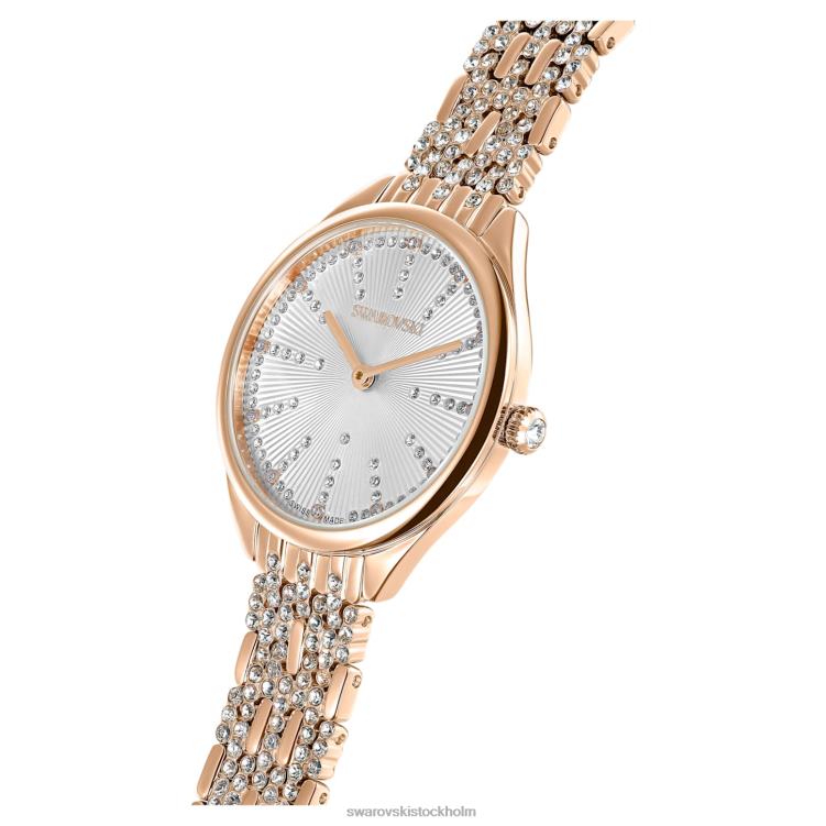 Swarovski locka klocka P28L1169 Tillbehör schweizisk tillverkad, pave, metallarmband, roséguldton, roséguldfärgad finish